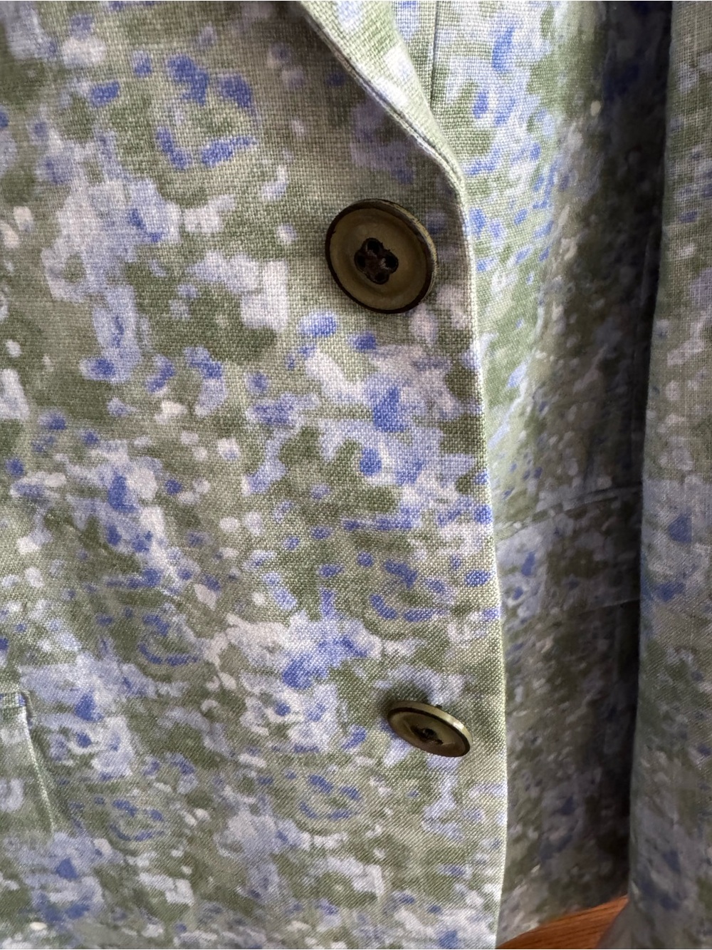 TALLIA Men’s Linen Light Green and Blue Floral-Print Men's Blazer size 42R - Picture 6 of 9